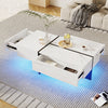 High Gloss Coffee Table — Marble Effect with LED Lights - Image 1