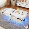 High Gloss Coffee Table — Marble Effect with LED Lights - Image 2