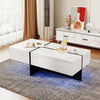 High Gloss Coffee Table — Marble Effect with LED Lights - Image 3