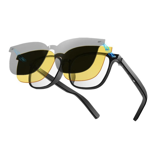 AI Bluetooth Smart Glasses — Open Ear Audio & Swappable Lenses