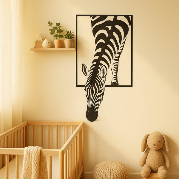 Modern Zebra Wall Art — Chic Black & White Decor