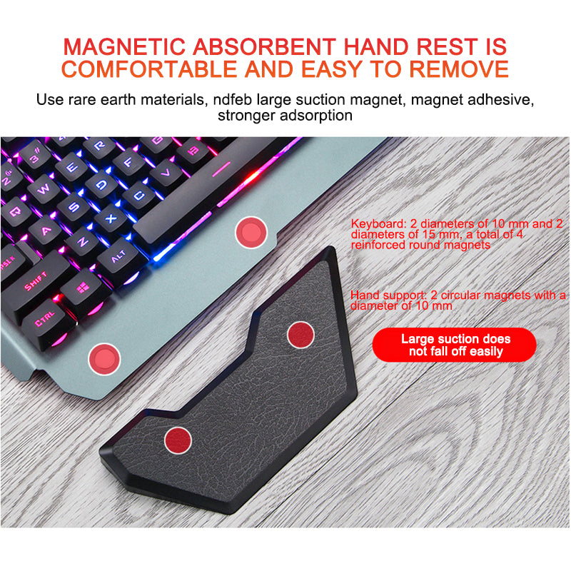 ErgonomicWired Gaming Keyboard with RGB Backlight Phone Holder My Social Shop