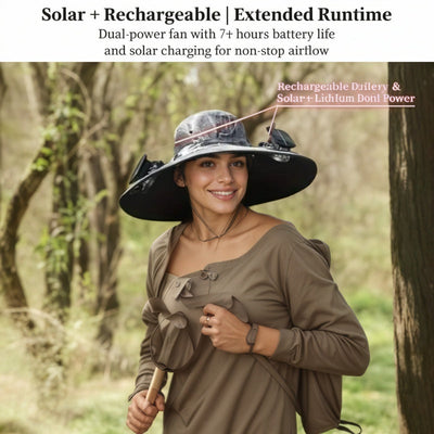 Solar Cooling Hat with USB Fan