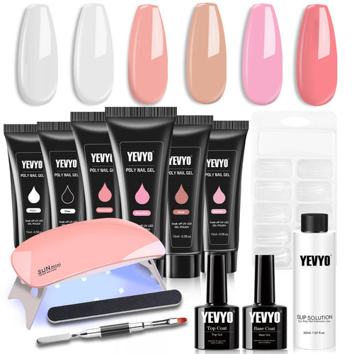 Poly Gel Nail Kit — Complete Set with UV Lamp