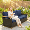 3 Seater Outdoor Wicker Couch Sofa - Image 1