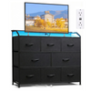 Fabric Drawer Dressing Table — With LED Lights & Sockets - Image 1