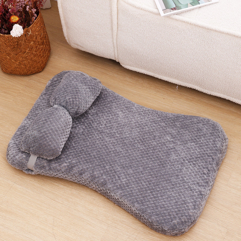 Soft Plush Pet Bed Mat with Pillow