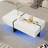 High Gloss Coffee Table — Marble Effect with LED Lights - Image 6