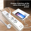 Pan European Power Strip — 4 Outlets & 2 USB Ports - Image 1