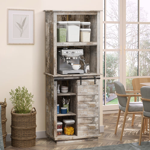 Rustic Kitchen Buffet with Hutch