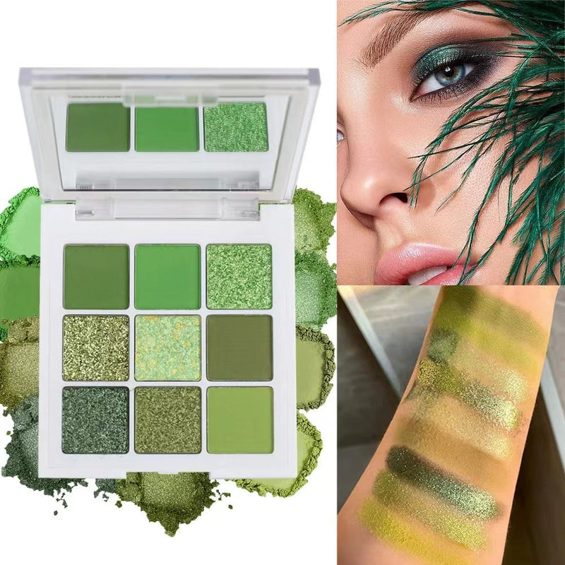 9 Color Green Eyeshadow Palette