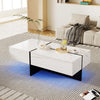 High Gloss Coffee Table — Marble Effect with LED Lights - Image 4