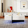 High Gloss Coffee Table — Marble Effect with LED Lights - Image 8