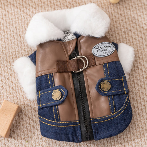 Dog and Cat Winter Denim Coat