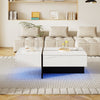 High Gloss Coffee Table — Marble Effect with LED Lights - Image 5
