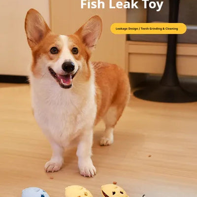 Fish-Shaped Dog Treat Toy — Silicone Slow Feeder