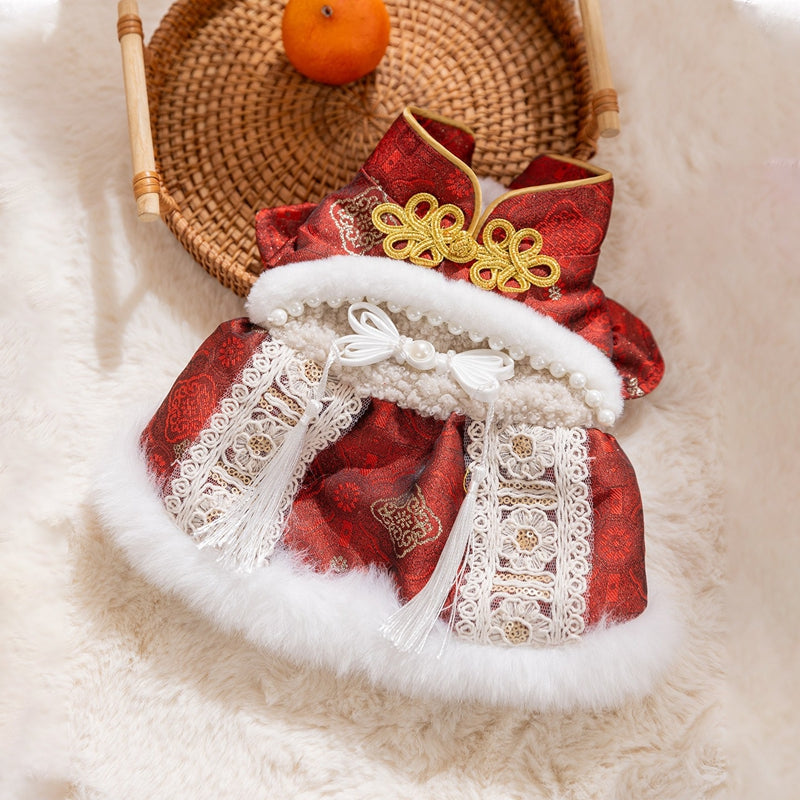 Luxury Pet Qipao Dress for Lunar New Year