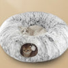Plush Cat Bed and Tunnel for Cozy Comfort - Image 2