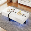 High Gloss Coffee Table — Marble Effect with LED Lights - Image 7