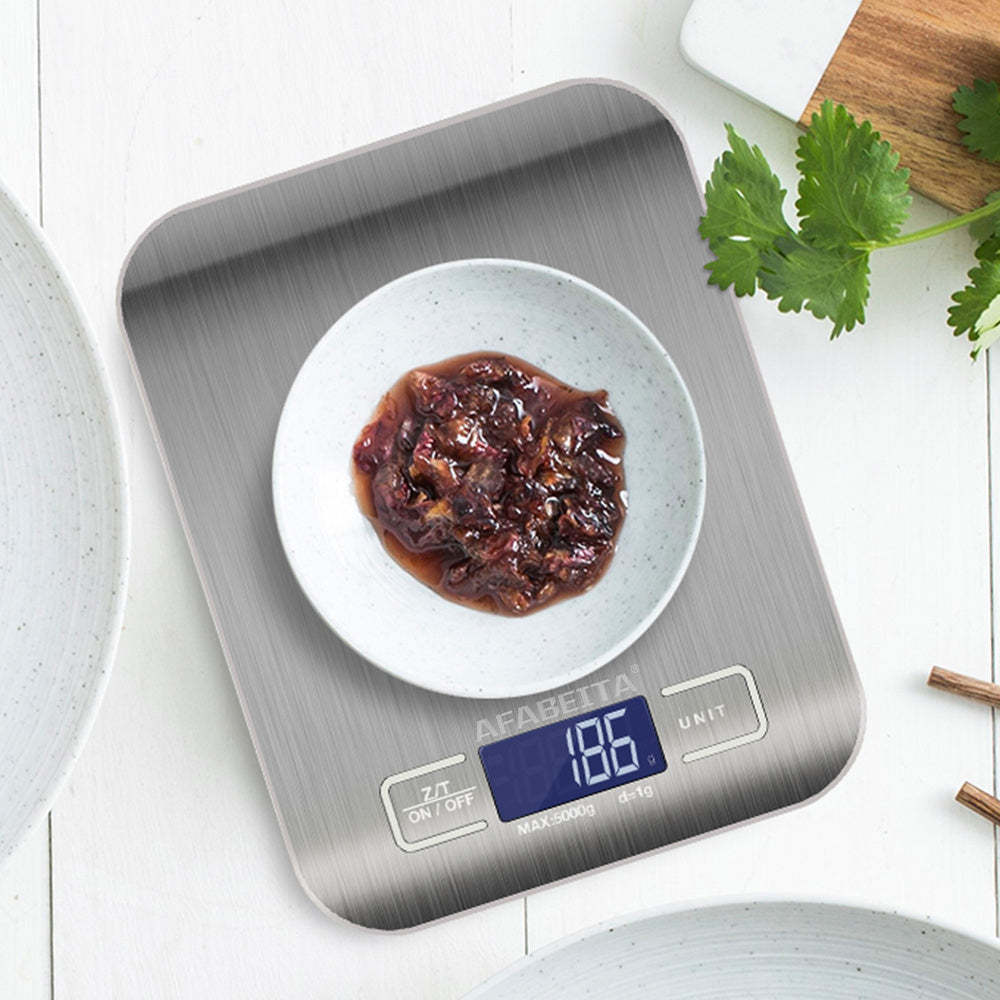 Digital Electronic Kitchen Food Diet Postal Scale Weight Balance 5KG 1g 11lb Kitchen Scales Stainless Steel Weighing For Food Diet Postal Balance Measuring LCD Precision Electronic My Social Shop
