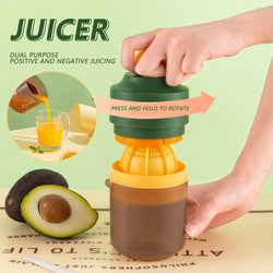 Mini Portable Manual Juicer Citrus Juicer Manual Lemon Squeezer Lime Orange Juicer Homemade DIY Fruit Orange Separating Juicer Fruit Separator Not Splash Semi-Transparent Non-electric Lemon Squeezer My Social Shop