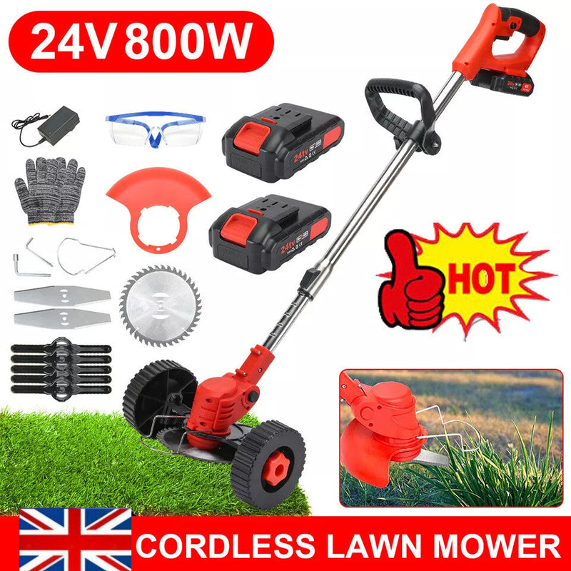 Cordless Electric Strimmer — 24V with 2 Batteries