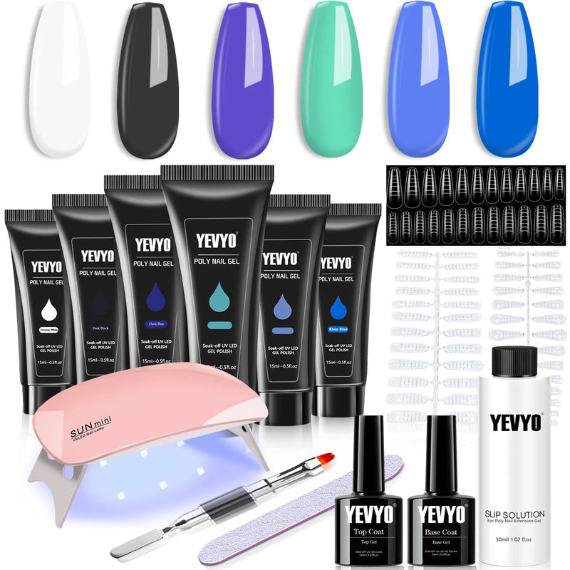 Polygel Nail Kit with UV Nail Lamp